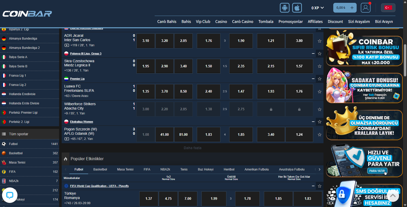 Coinbar Havale ile Yatırım ve Bonus